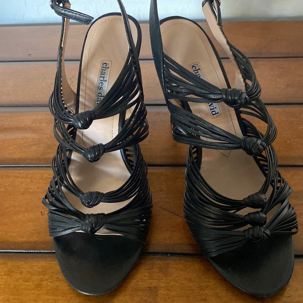 Fantastic black strappy must have party shoes!  $23